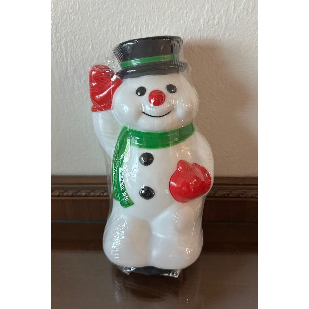 NOS Vtg General Foam Plastics Snowman Blow Mold 9'' Light Topper Christmas Decor